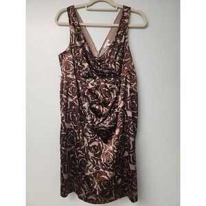 A Pea In The Pod Womens M Black Purple Brown Floral Party Dress Maternity‎